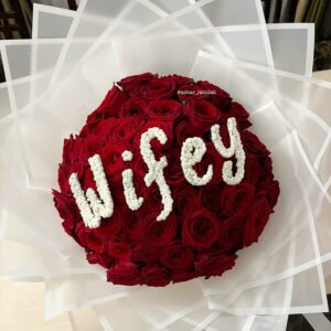 Imported Rose Bouquet with Writing